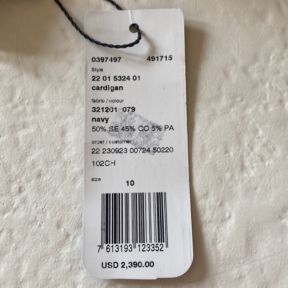 AKRIS silk structured lines knit coat / long cardigan -NEW W/TAGS.CURRENT SEASON - Picture 11 of 11